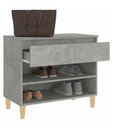 Shoe Cabinet Concrete Grey 70x36x60 cm Engineered Wood