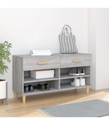 Shoe Cabinet Grey Sonoma 102x35x55 cm Engineered Wood