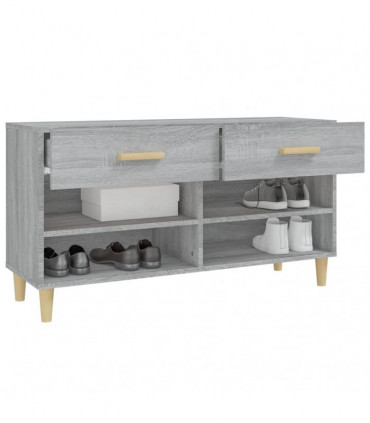 Shoe Cabinet Grey Sonoma 102x35x55 cm Engineered Wood