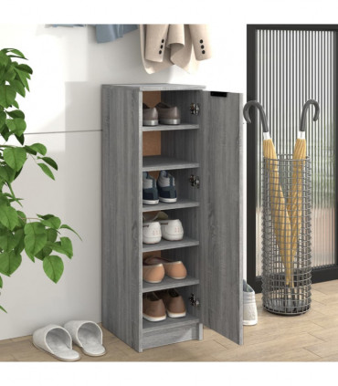 Shoe Cabinet Grey Sonoma 30x35x100 cm Engineered Wood