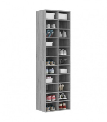 Shoe Cabinet Grey Sonoma 54x34x183 cm Engineered Wood