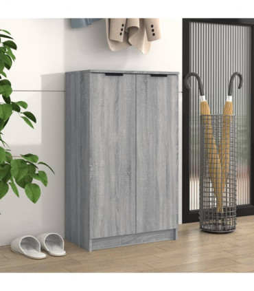 Shoe Cabinet Grey Sonoma 59x35x100 cm Engineered Wood
