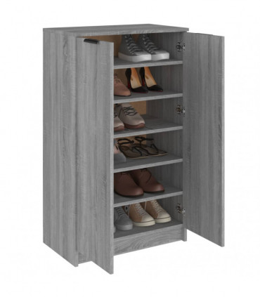 Shoe Cabinet Grey Sonoma 59x35x100 cm Engineered Wood