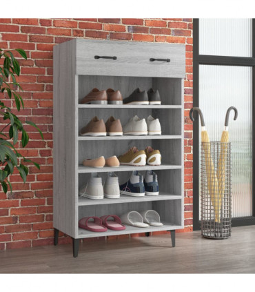 Shoe Cabinet Grey Sonoma 60x35x105 cm Engineered Wood