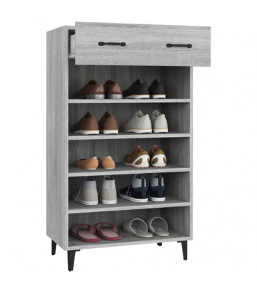 Shoe Cabinet Grey Sonoma 60x35x105 cm Engineered Wood