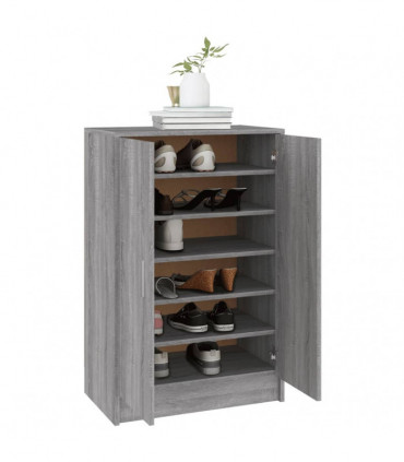 Shoe Cabinet Grey Sonoma 60x35x92 cm Engineered Wood