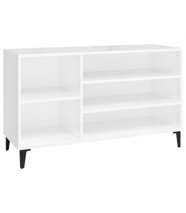Shoe Cabinet High Gloss White 102x36x60 cm Engineered Wood