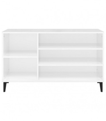 Shoe Cabinet High Gloss White 102x36x60 cm Engineered Wood