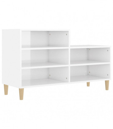 Shoe Cabinet High Gloss White 102x36x60 cm Engineered Wood