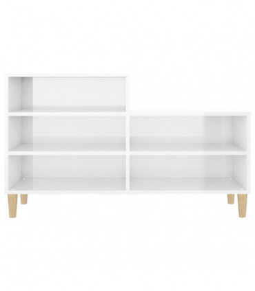 Shoe Cabinet High Gloss White 102x36x60 cm Engineered Wood