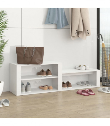 Shoe Cabinet High Gloss White 150x35x45 cm Engineered Wood