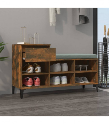 Shoe Cabinet Smoked Oak 102x36x60 cm Engineered Wood