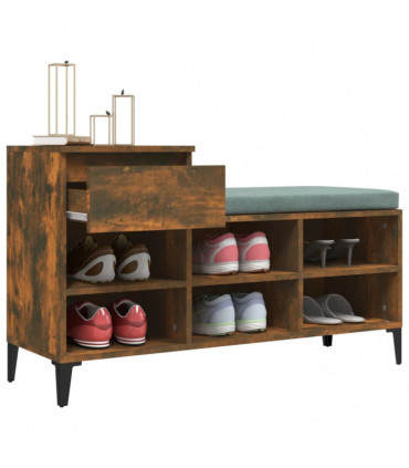Shoe Cabinet Smoked Oak 102x36x60 cm Engineered Wood
