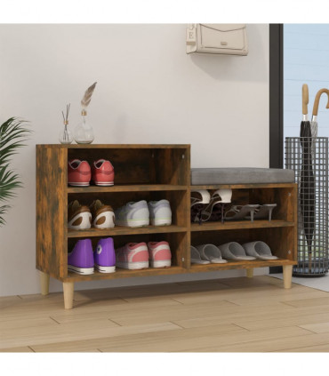 Shoe Cabinet Smoked Oak 102x36x60 cm Engineered Wood