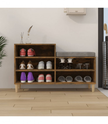 Shoe Cabinet Smoked Oak 102x36x60 cm Engineered Wood