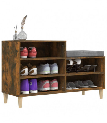 Shoe Cabinet Smoked Oak 102x36x60 cm Engineered Wood