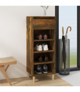 Shoe Cabinet Smoked Oak 40x36x105 cm Engineered Wood