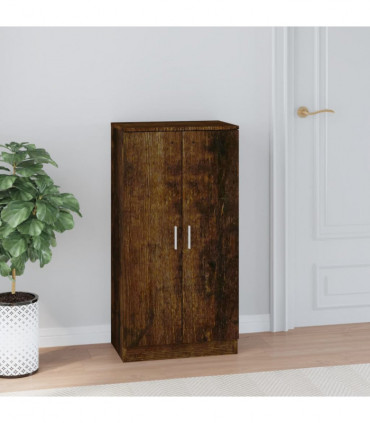Shoe Cabinet Smoked Oak 55x35x108 cm Engineered Wood