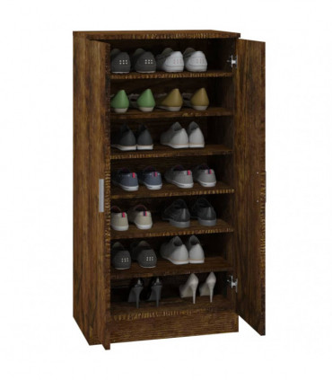 Shoe Cabinet Smoked Oak 55x35x108 cm Engineered Wood