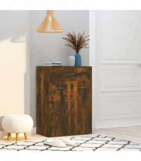 Shoe Cabinet Smoked Oak 60x35x84 cm Engineered Wood