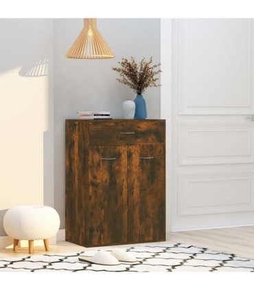 Shoe Cabinet Smoked Oak 60x35x84 cm Engineered Wood
