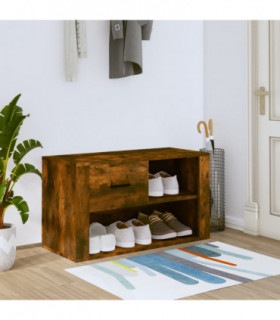 Shoe Cabinet Smoked Oak 80x35x45 cm Engineered Wood