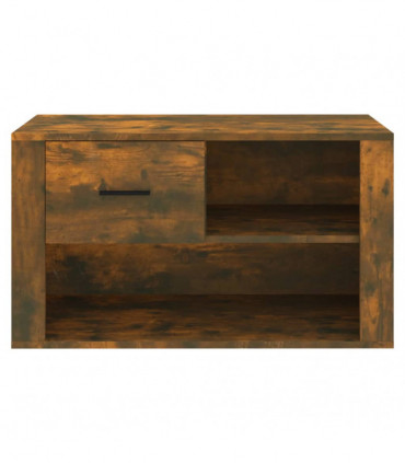 Shoe Cabinet Smoked Oak 80x35x45 cm Engineered Wood
