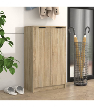 Shoe Cabinet Sonoma Oak 59x35x100 cm Engineered Wood