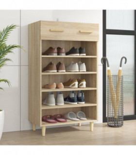 Shoe Cabinet Sonoma Oak 60x35x105 cm Engineered Wood