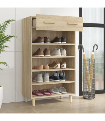 Shoe Cabinet Sonoma Oak 60x35x105 cm Engineered Wood