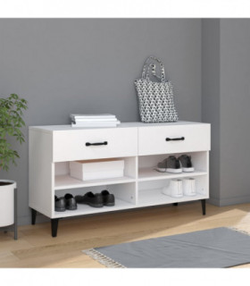 Shoe Cabinet White 102x35x55 cm Engineered Wood