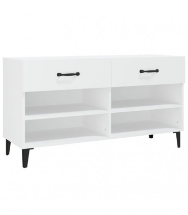 Shoe Cabinet White 102x35x55 cm Engineered Wood