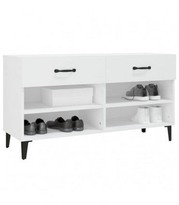 Shoe Cabinet White 102x35x55 cm Engineered Wood