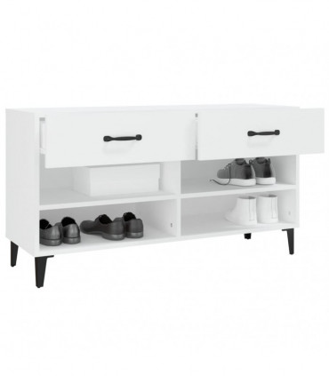 Shoe Cabinet White 102x35x55 cm Engineered Wood