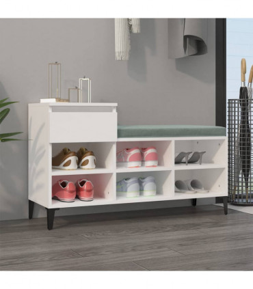 Shoe Cabinet White 102x36x60 cm Engineered Wood