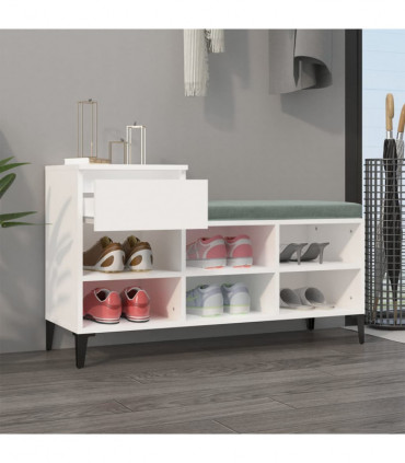 Shoe Cabinet White 102x36x60 cm Engineered Wood