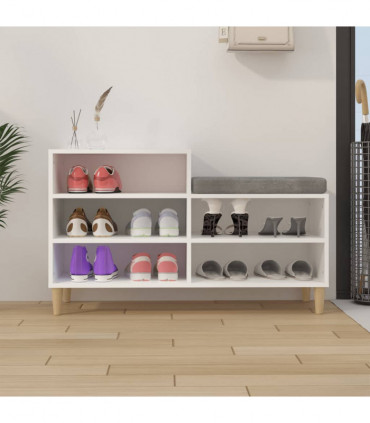 Shoe Cabinet White 102x36x60 cm Engineered Wood