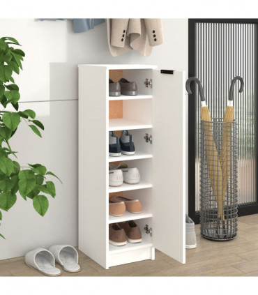 Shoe Cabinet White 30x35x100 cm Engineered Wood