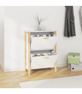 Shoe Cabinet White 57.5x33x80 cm Engineered Wood