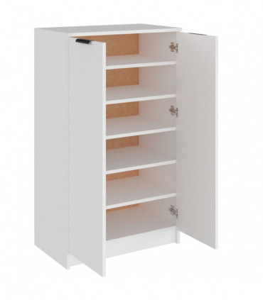 Shoe Cabinet White 59x35x100 cm Engineered Wood
