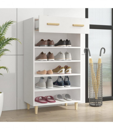 Shoe Cabinet White 60x35x105 cm Engineered Wood