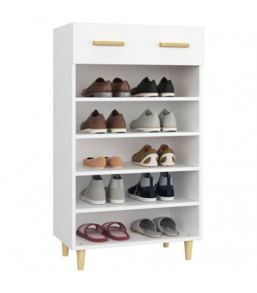 Shoe Cabinet White 60x35x105 cm Engineered Wood