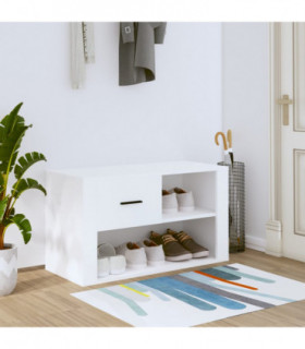 Shoe Cabinet White 80x35x45 cm Engineered Wood