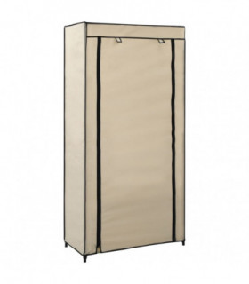 Shoe Cabinet with Cover Cream 58x28x106 cm Fabric