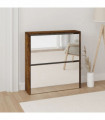 Shoe Cabinet with Mirror 2-Layer Smoked Oak 63x17x67 cm