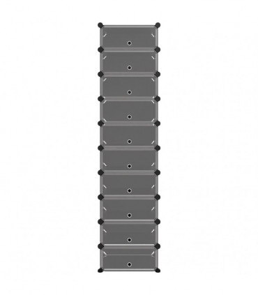 Shoe Rack Black 44x32x174 cm PP