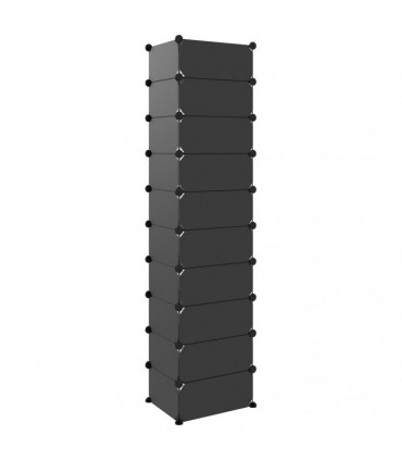 Shoe Rack Black 44x32x174 cm PP