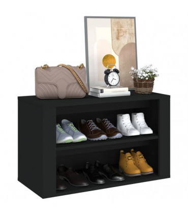 Shoe Rack Black 75x35x45 cm Engineered Wood