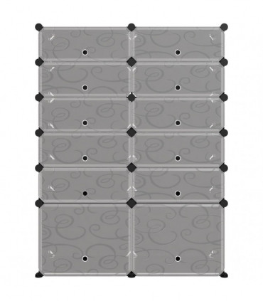 Shoe Rack Black 94x37x125 cm PP