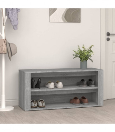 Shoe Rack Concrete Grey 100x35x45 cm Engineered Wood